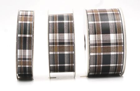 Elegantes Braun und schwarzes Karomuster Band_AI